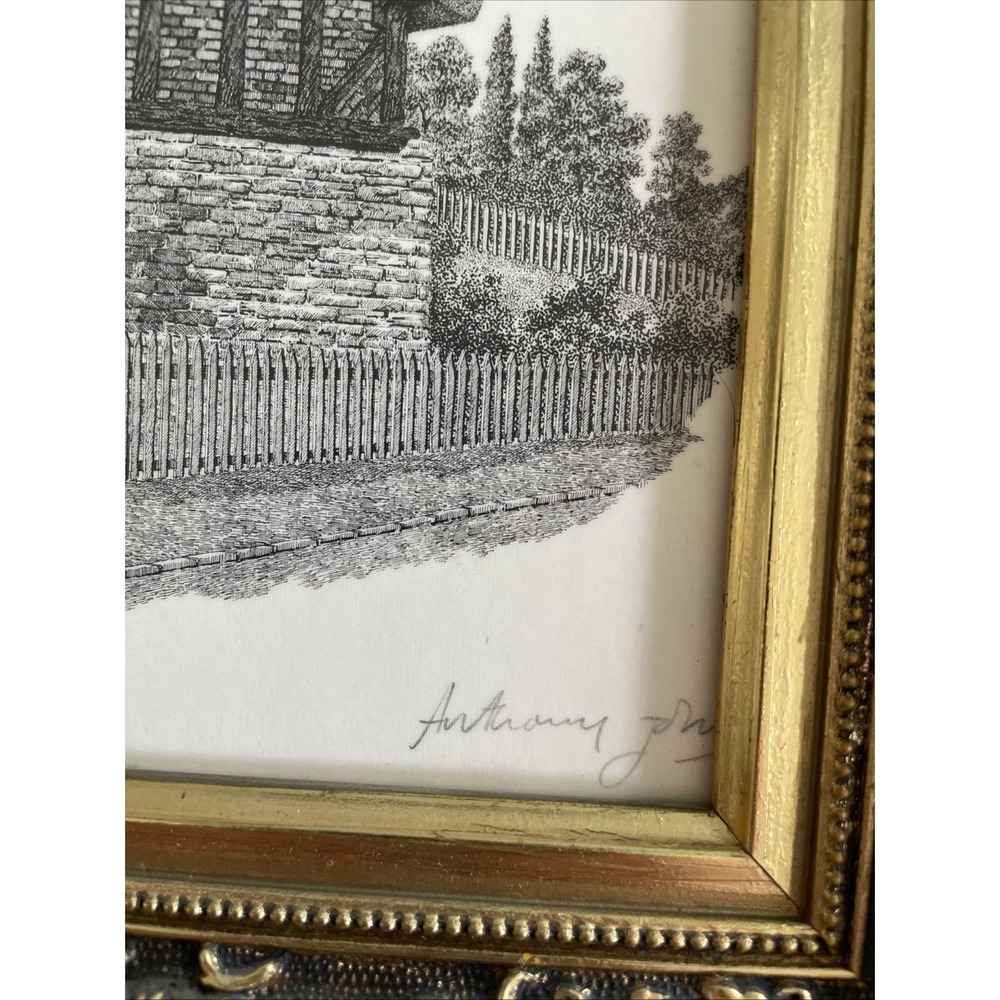 Vintage Anthony Johns Signed Art Anne Hathaway's Cottage Gold Gilt Frame - Picture 4 of 10